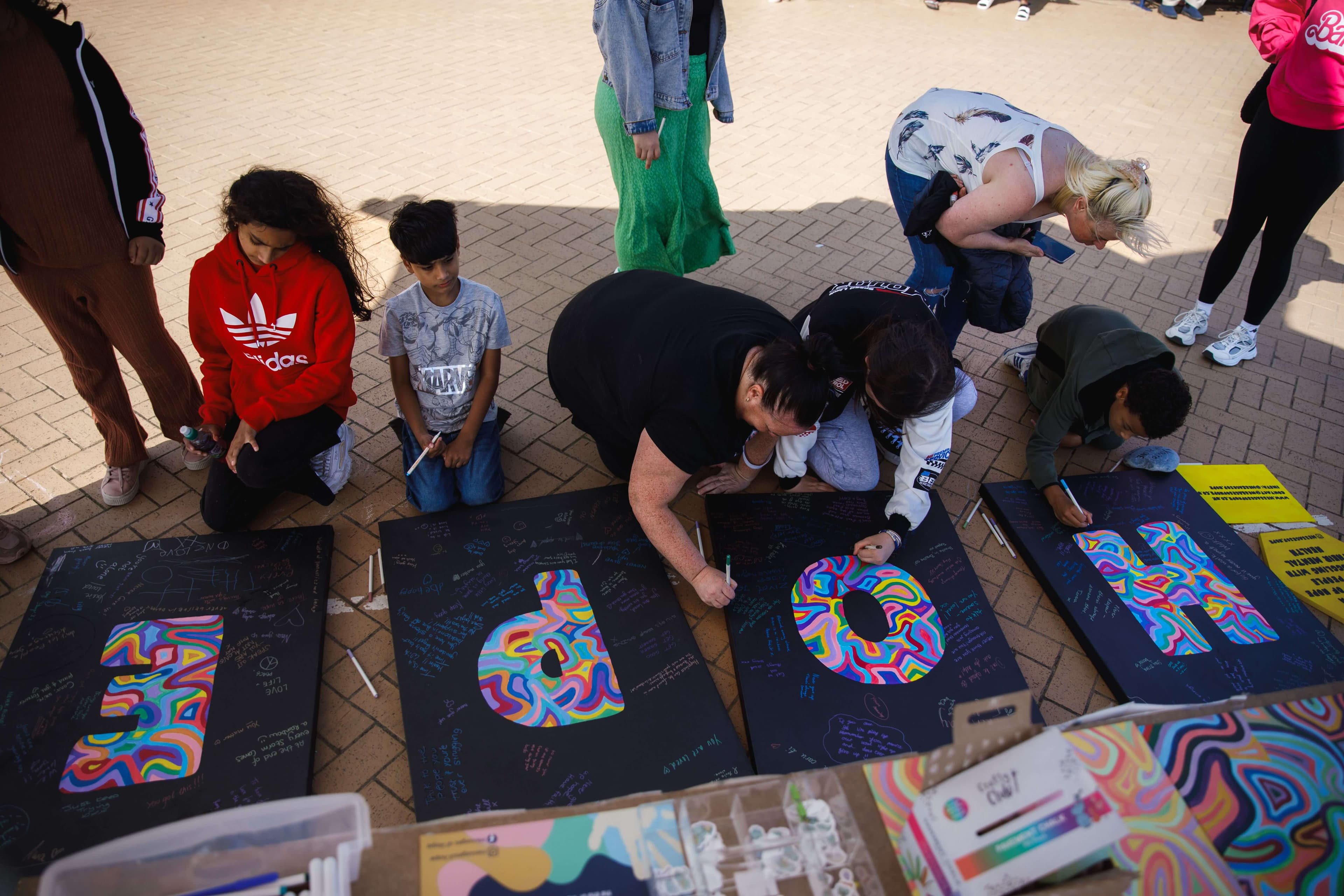 Messages of Hope 2023 event Canvas painting at the Messages of Hope 2023 event at Barry Island